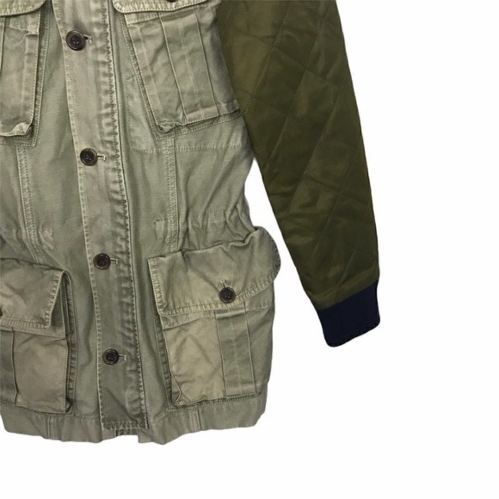 J Crew Green Quilted Boyfriend Fatigue Utility Jacket - Picture 7 of 9